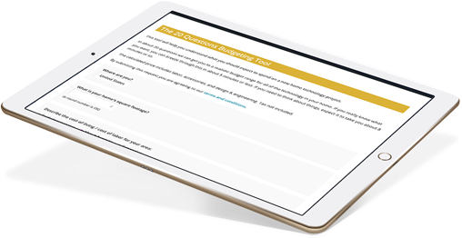 Technology estimate calculator on an iPad